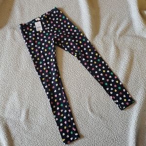 NWT crewcuts by J.Crew leggings.  Size 12. Color: dark navy with hearts pattern.